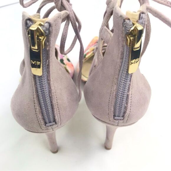 Marc Fisher TRUTHE Colorful Floral Pointed Toe Faux Lavender Suede Zip Back Heel - Picture 11 of 16